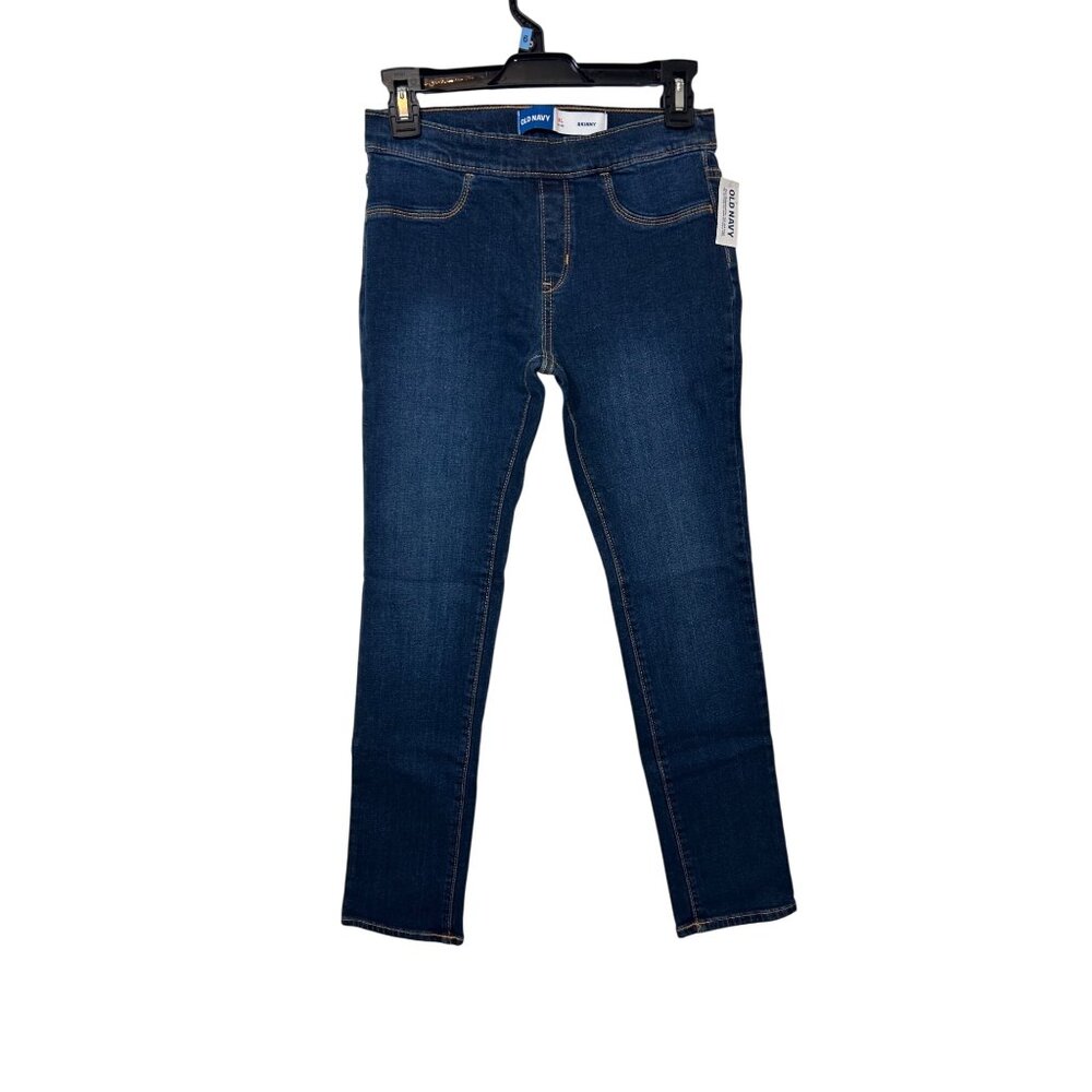 Old Navy Girls’ Skinny Denim Jeans XL 14/16 Blue Dark Pull On Straight Stretchy